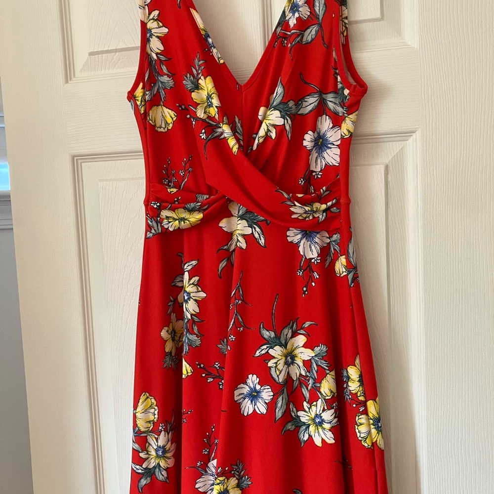 Floral Red Dress